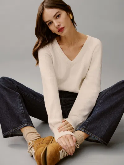 Reformation Saylor Cashmere Blend V-neck In Gossamer