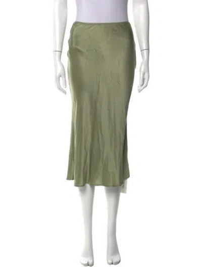 Pre-owned Reformation Scalloped Accent Midi Length Skirt In Green