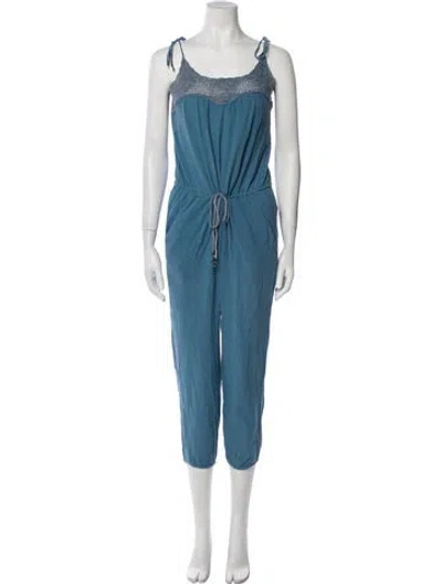 Pre-owned Reformation Scoop Neck Jumpsuit In Blue