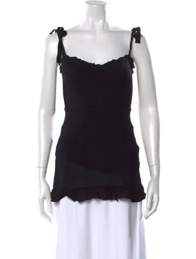 Pre-owned Reformation Scoop Neck Long Dress In Black