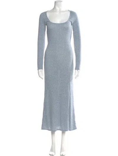 Pre-owned Reformation Scoop Neck Long Dress In Blue