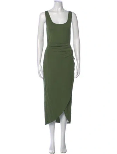 Pre-owned Reformation Scoop Neck Long Dress In Green