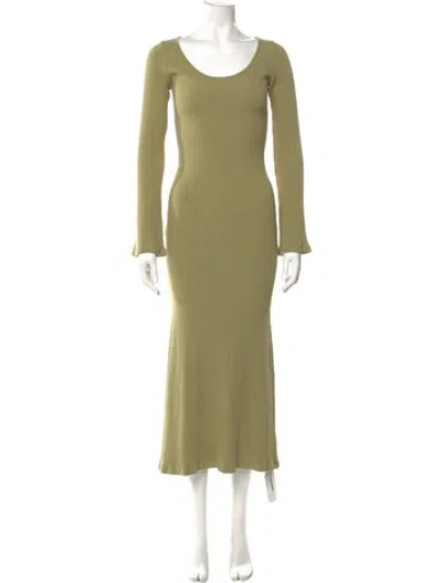 Pre-owned Reformation Scoop Neck Long Dress In Green