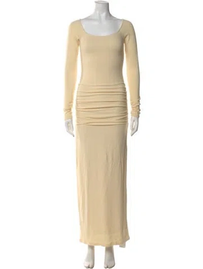 Pre-owned Reformation Scoop Neck Long Dress In Neutral