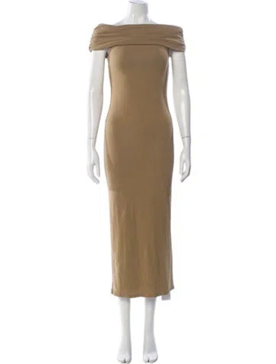 Pre-owned Reformation Scoop Neck Long Dress In Neutral