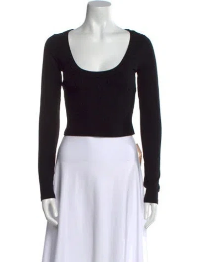 Pre-owned Reformation Scoop Neck Long Sleeve Bodysuit W/ Tags In Black