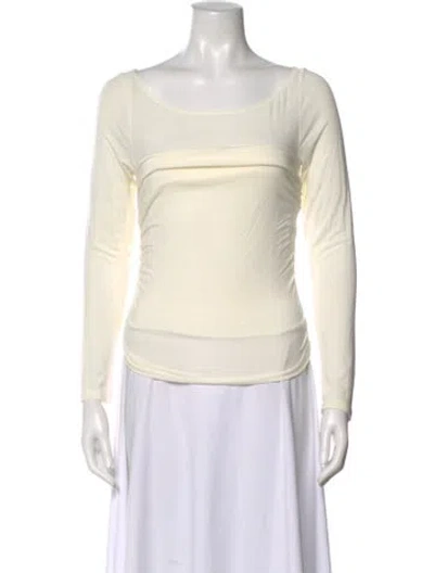 Pre-owned Reformation Scoop Neck Long Sleeve Top In Neutral