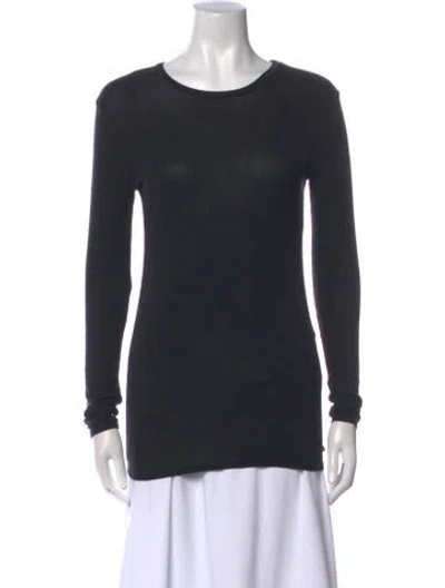 Pre-owned Reformation Scoop Neck Long Sleeve T-shirt In Black
