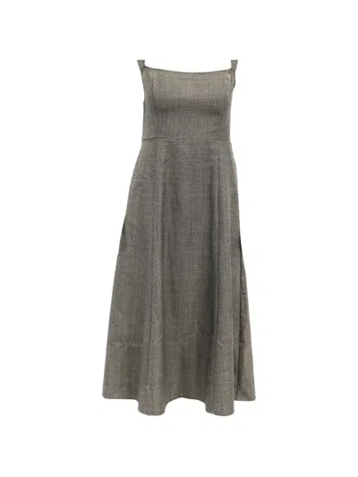 Pre-owned Reformation Scoop-neck Midi Dress In Gray