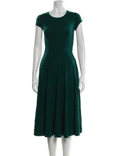 Pre-owned Reformation Scoop Neck Midi Length Dress In Green