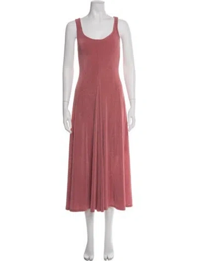 Pre-owned Reformation Scoop Neck Midi Length Dress In Pink
