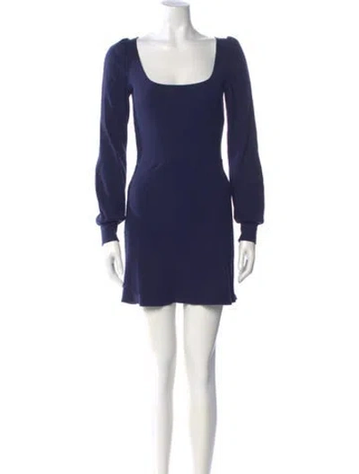 Pre-owned Reformation Scoop Neck Mini Dress In Blue