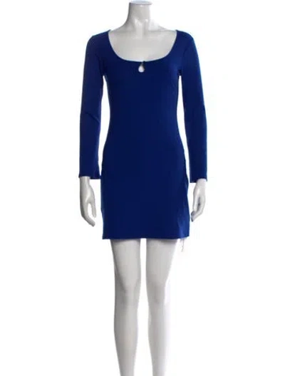 Pre-owned Reformation Scoop Neck Mini Dress In Blue