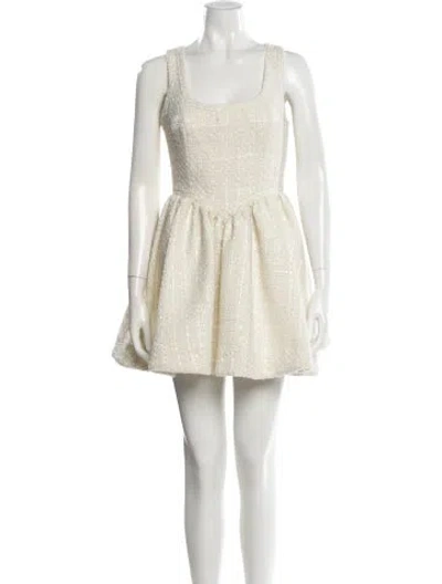 Pre-owned Reformation Scoop Neck Mini Dress In Neutral
