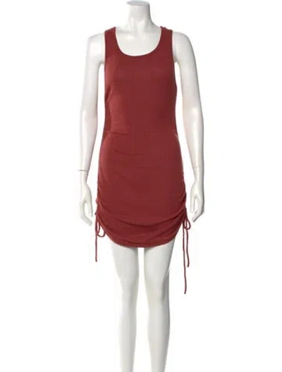 Pre-owned Reformation Scoop Neck Mini Dress In Red