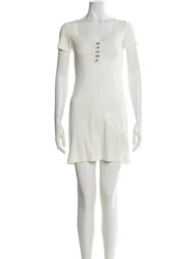 Pre-owned Reformation Scoop Neck Mini Dress In White