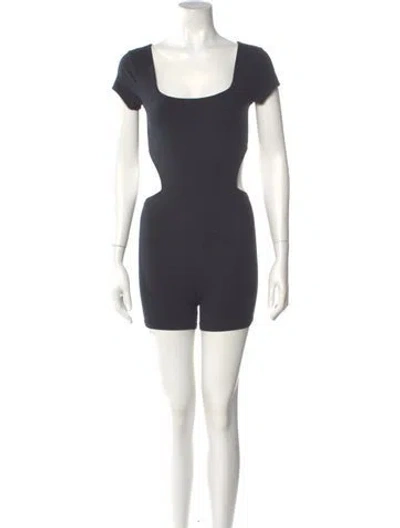 Pre-owned Reformation Scoop Neck Romper In Gray