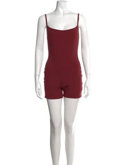 Pre-owned Reformation Scoop Neck Romper In Red