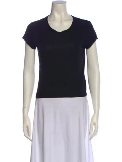 Pre-owned Reformation Scoop Neck Short Sleeve T-shirt In Black