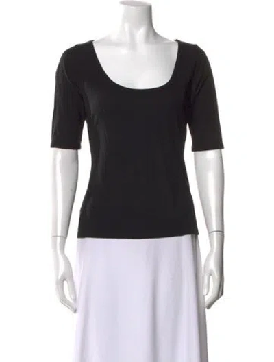 Pre-owned Reformation Scoop Neck Short Sleeve T-shirt In Black
