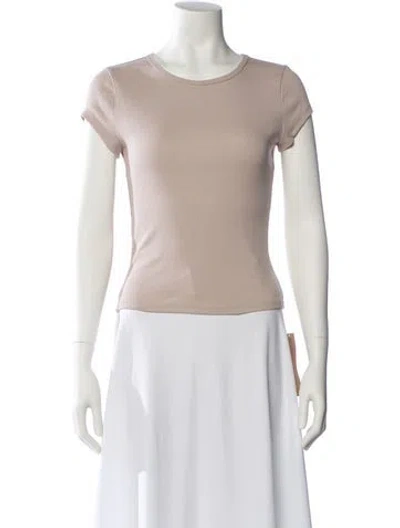 Pre-owned Reformation Scoop Neck Short Sleeve T-shirt In Brown