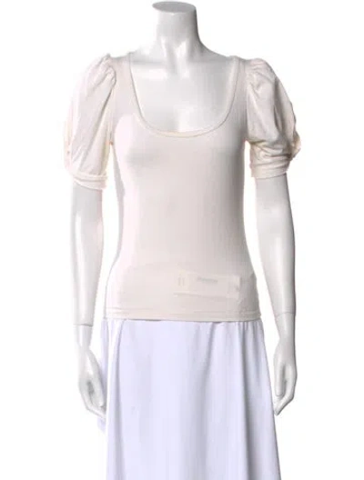 Pre-owned Reformation Scoop Neck Short Sleeve T-shirt In Neutral
