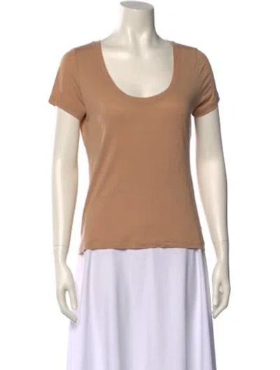 Pre-owned Reformation Scoop Neck Short Sleeve T-shirt In Neutral