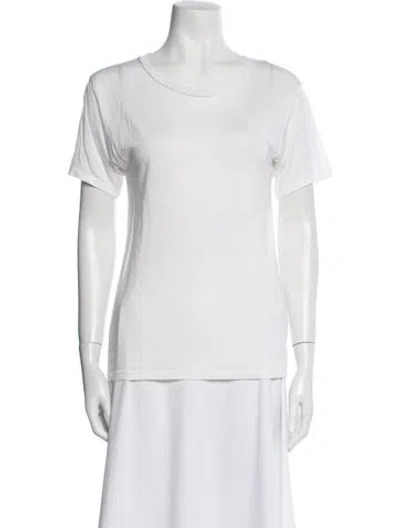 Pre-owned Reformation Scoop Neck Short Sleeve T-shirt In White