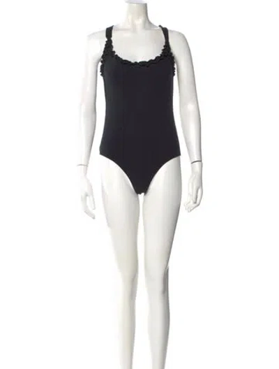 Pre-owned Reformation Scoop Neck Sleeveless Bodysuit In Black