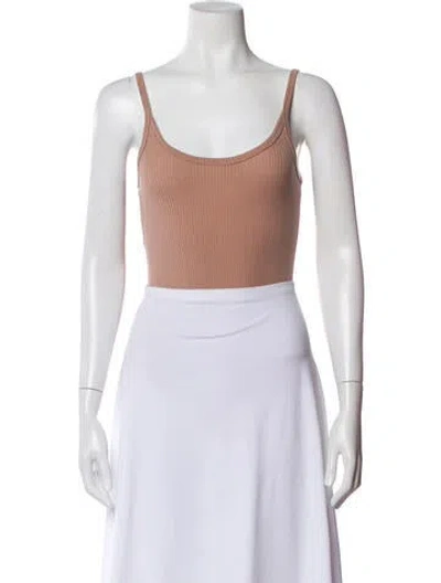 Pre-owned Reformation Scoop Neck Sleeveless Bodysuit In Neutral