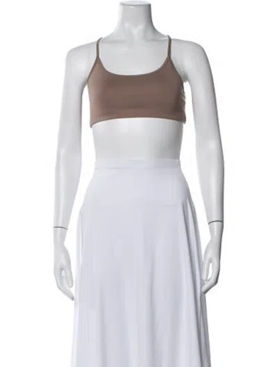 Pre-owned Reformation Scoop Neck Sleeveless Sports Bra In Neutrals