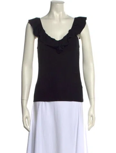 Pre-owned Reformation Scoop Neck Sweater In Black