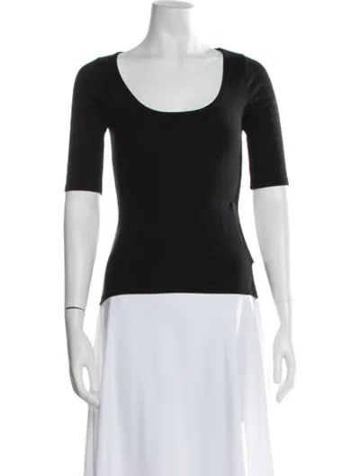 Pre-owned Reformation Scoop Neck Sweater In Black