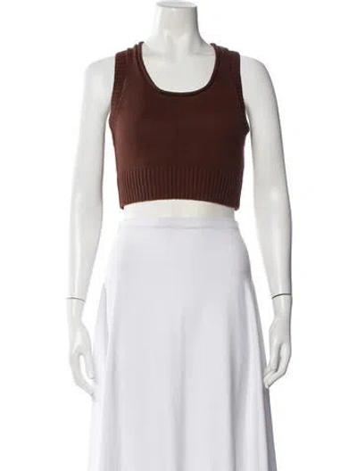 Pre-owned Reformation Scoop Neck Sweater In Brown