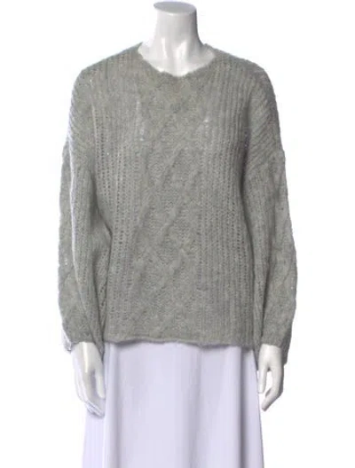 Pre-owned Reformation Scoop Neck Sweater In Gray