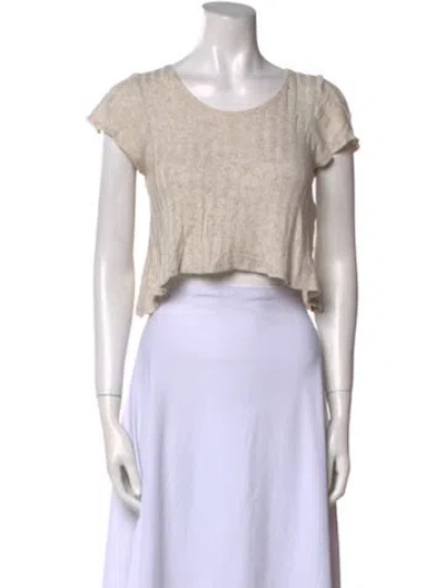 Pre-owned Reformation Scoop Neck Sweater In Neutral