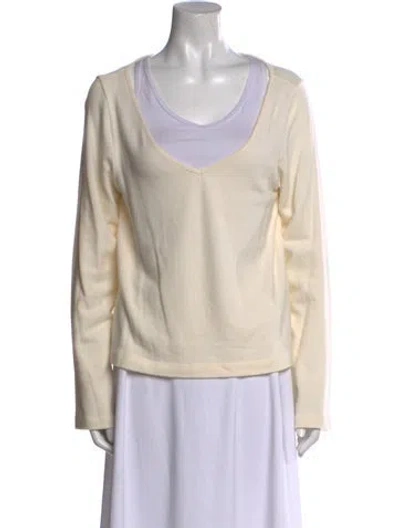Pre-owned Reformation Scoop Neck Sweater In Neutral