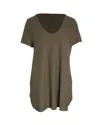 Reformation Scoop Neck T-shirt In Olive Cotton In Green