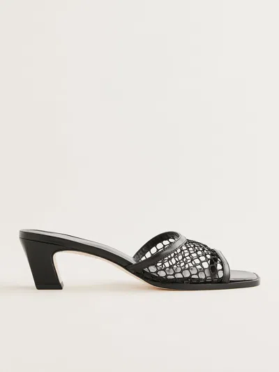 Reformation Scout Heeled Sandal In Black Mesh