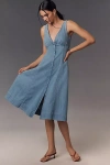 Reformation Sebastien Denim Midi Dress In Blue