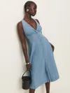 Reformation Sebastien Denim Midi Dress In Savannah