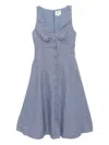 Reformation Sebastien Button Front Linen Midi Dress In Blue