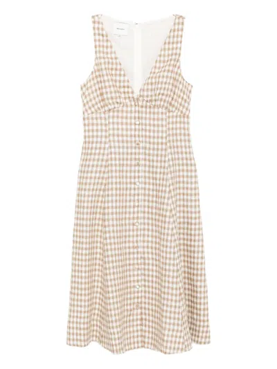 Reformation Sebastien Linen Dress In Brown