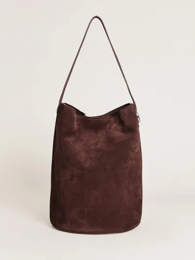 Reformation Seleena Bucket Bag In Espresso Suede