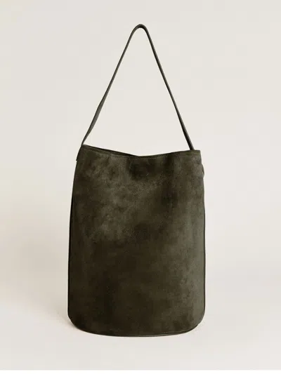 Reformation Seleena Bucket Bag In Leccio Suede