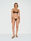 Reformation Selene Bikini Bottom Brown Medium In Brown