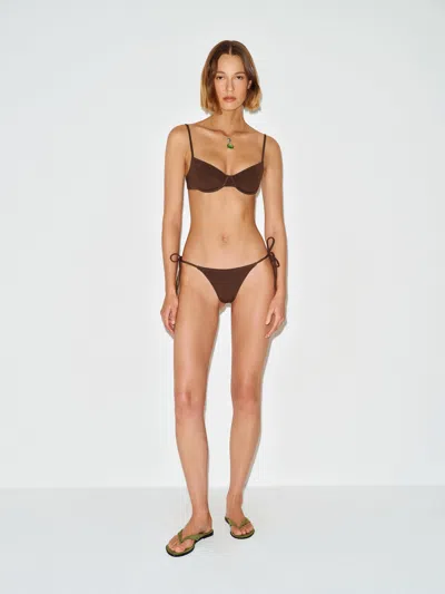 Reformation Selene Bikini Bottom Brown Medium