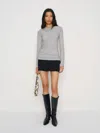 Reformation Seline Knit Top Heather Grey Xs In Gray