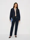 Reformation Senna Denim Moto Jacket In Black