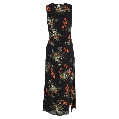 Reformation Senna Floral Print Midi Side Slit Dress In Multicolor Viscose